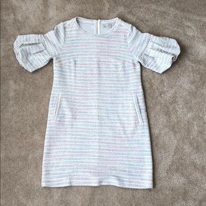 Loft Multi-Color Tweed Textured Dress with Pockets